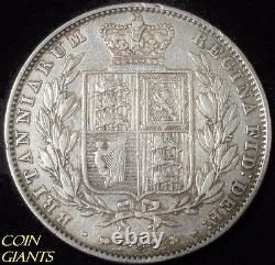 1850 Young Victoria Head Great Britain Half Crown VF/XF Very Rare Scarce Key 1/2