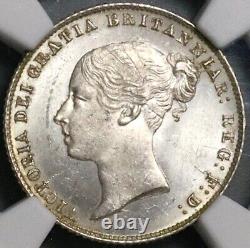 1858 NGC MS 64 Victoria 6 Pence Great Britain Rare Silver Coin (23042401C)