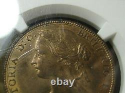 1860 Victorian Penny from Great Britain, N over Z Variety, F-10A, MS64RB, Rare