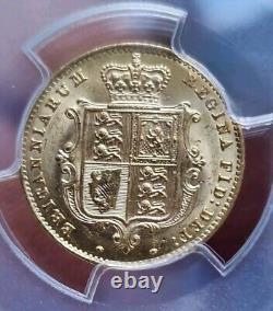 1861 Great Britain Half Sovereign Gold Coin Slabbed By PCGS MS63 RARE