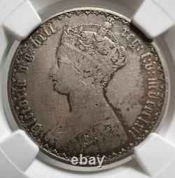1862 Great Britain Florin NGC XF Details Rare Scarce Silver Coin Gothic Type 2S