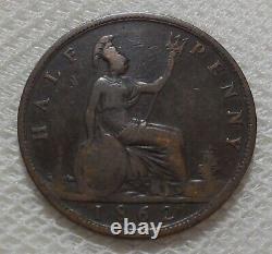 1862 Great Britain Halfpenny Rare Die Letter A To Left Of Lighthouse Type Rrr Vg