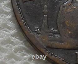 1862 Great Britain Halfpenny Rare Die Letter A To Left Of Lighthouse Type Rrr Vg