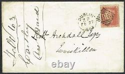 1863 1d Star RF Rare Fine Irish ENNISKILLEN Trollope Cancel from Dublin