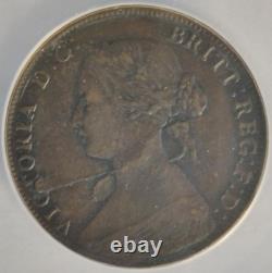 1864 GREAT BRITAIN 1/2 Penny Half Penny ANACS EF45 Lamination Error Rare Coin
