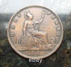 1865/3 Great Britain 1865/3 1/2 Penny Rare Very Nice Condition- Free Shipping