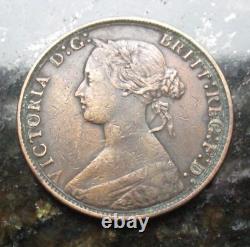 1865/3 Great Britain 1865/3 1/2 Penny Rare Very Nice Condition- Free Shipping