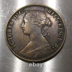 1865/3 Great Britain 1865/3 1/2 Penny Rare Very Nice Condition- Free Shipping