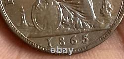 1865/3 Great Britain 1865/3 1/2 Penny Rare Very Nice Condition G