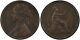 1865/3 Great Britain Victoria Penny Pcgs Vf35 Rare Bronze Coin