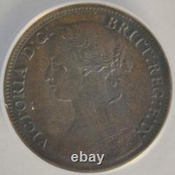 1866 Great Britain Farthing ANACS AU50 Farthing England Bronze 1/4D Rare Coin 1B