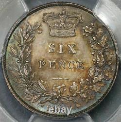 1867 PCGS MS 64 Victoria 6 Pence Die 3 Rare Great Britain R2 Coin (21092304C)