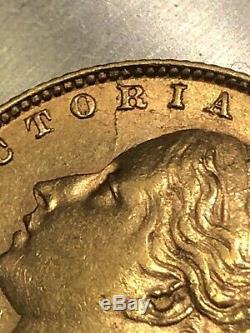 1871 Gold Sovereign Coin, Great Britain, Victoria, Sovereign, Rare High Grade