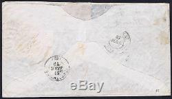 1873 4 x 1d Red and 4d vermilion used to EUBEA Greek Island Rare Destination