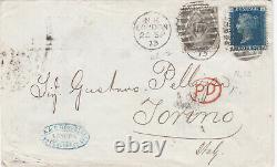 1873 QV LONDON COVER WITH A 6d GREY RARE PLATE 12 & A 2d BLUE STAMP PL14 Cv£400+