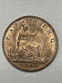 1883 Great Britain farthing Queen Victoria. Great Condition. Very Rare Coin