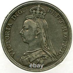 1887 Great Britain 1 Crown Silver Coin Rare JK836