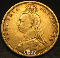 1892 GREAT BRITAIN 1/2 Sovereign GOLD Coin RARE SHIELD VARIETY in HIGH Grade