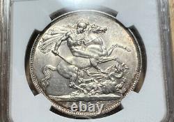 1892 UK Great Britain Queen Victoria Silver Crown Coin NGC MS61 Rare Date