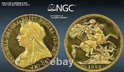 1893 Great Britain 2 Pounds Gold Victoria-ngc Genuine-cameo Proof-pretty-rare
