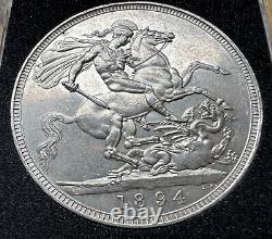 1894 Great Britain LVII Queen Victoria Crown Silver Coin Rare Date