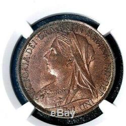 1895 Great Britain 1 Penny, Low Tide Variety, Very Rare, NGC MS 64 RB