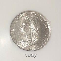 1895 Great Britain Silver 4 Pence Maundy NGC MS 63 Queen Victoria RARE DATE