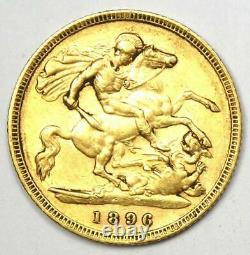 1896 Great Britain England Victoria Gold Half Sovereign UK Coin 1/2S Rare