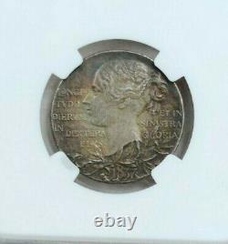 1897 Great Britain Silver Medal Queen Victoria Diamond Jubilee Ngc Au 58 Rare