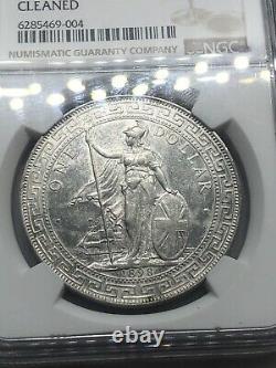 1898 China Hong Kong UK Great Britain Trade Dollar Silver NGC AU Details! Rare
