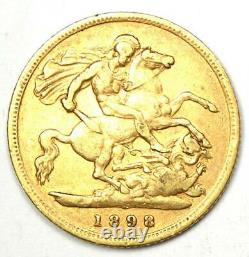 1898 Great Britain England Victoria Gold Half Sovereign UK Coin 1/2S Rare