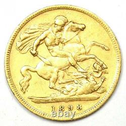 1898 Great Britain England Victoria Gold Half Sovereign UK Coin 1/2S Rare