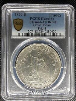 1899 B Great Britain Trade Dollar Rare Silver Coin Prid-8 Pcgs Au-details