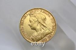 1900 Great Britain Gold Full Sovereign Victoria Veil Head Rare