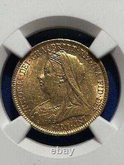 1900 Great Britain Victoria 1/2 Sovereign Gold Coin NGC AU 58 Graded Rare