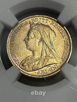 1900 Great Britain Victoria 1/2 Sovereign Gold Coin NGC AU 58 Graded Rare