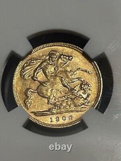 1900 Great Britain Victoria 1/2 Sovereign Gold Coin NGC AU 58 Graded Rare