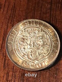 1901 Great Britain One Shilling Silver Coin BU Nice Toning! Rare
