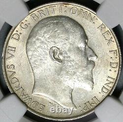 1904 NGC AU 58 Florin Edward VII Great Britain Rare Silver Coin (20091605D)