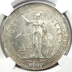 1911-B Great Britain Trade Dollar T$1 Coin Certified NGC AU Detail Rare