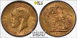 1918-I India George V Gold Sovereign PCGS MS-64 Great Britain 0.2354 Oz AGW RARE