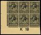 1918 Kgv Royal Cypher 8d Black / Yellow-buff Control (k18) Perf 2(e) Rare Sg 391