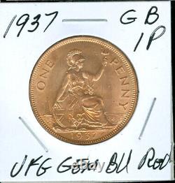 1937 Great Britain Penny Ultra Finest Grade Gem Bu Red Rare