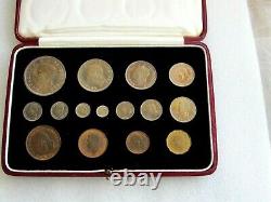 1937 Great Britain / Uk Proof Like Mint Set 15 Coins 11 Silver / 4 Maundy Rare