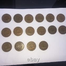 1937 To 1952 Half Penny Coin Collection Great Britain -VERY RARE