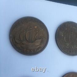 1937 To 1952 Half Penny Coin Collection Great Britain -VERY RARE