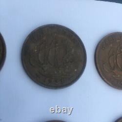 1937 To 1952 Half Penny Coin Collection Great Britain -VERY RARE