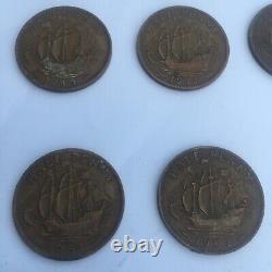 1937 To 1952 Half Penny Coin Collection Great Britain -VERY RARE