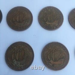 1937 To 1952 Half Penny Coin Collection Great Britain -VERY RARE