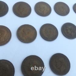 1937 To 1952 Half Penny Coin Collection Great Britain -VERY RARE